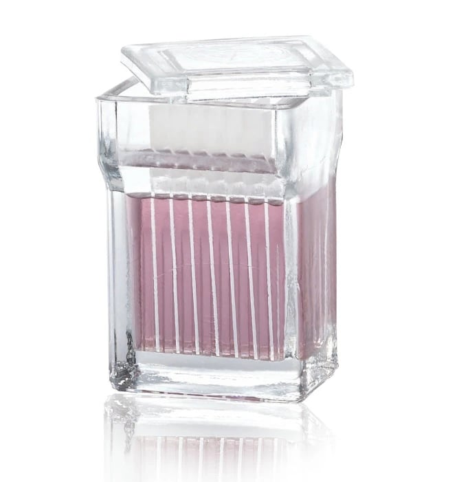 Wheaton Staining Jar, Soda-Lime Glass, Wide Top with Cover, Holds 8-16 Slides, 6/Case