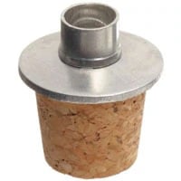 Wheaton Stopper Assembly for 100mL Alcohol Burner, Cork/Aluminum, 10/Case