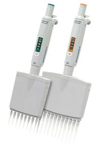 Acura 8-Channel Adjustable Pipette, 0.5-10 µL, Non-Graduated, Gray, Manual, 855/Adjustable, Each