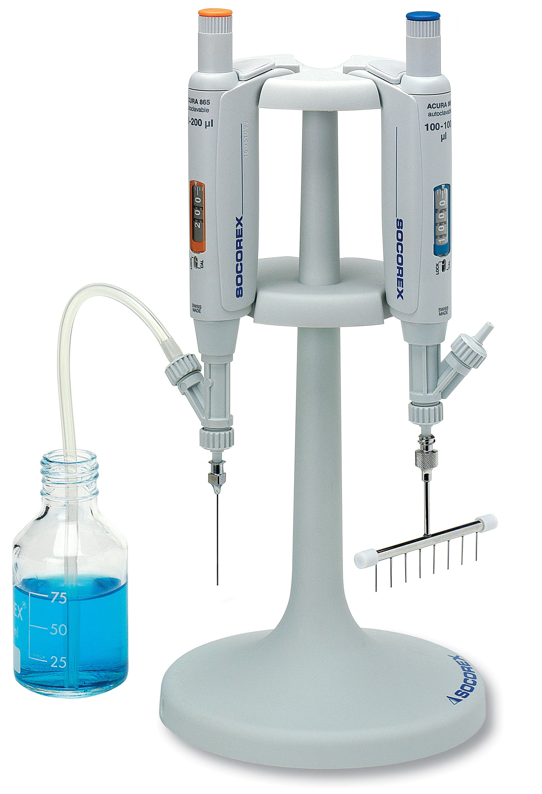 Acura Work Station Model 340/3 Pipette Stand, Light Grey, Each