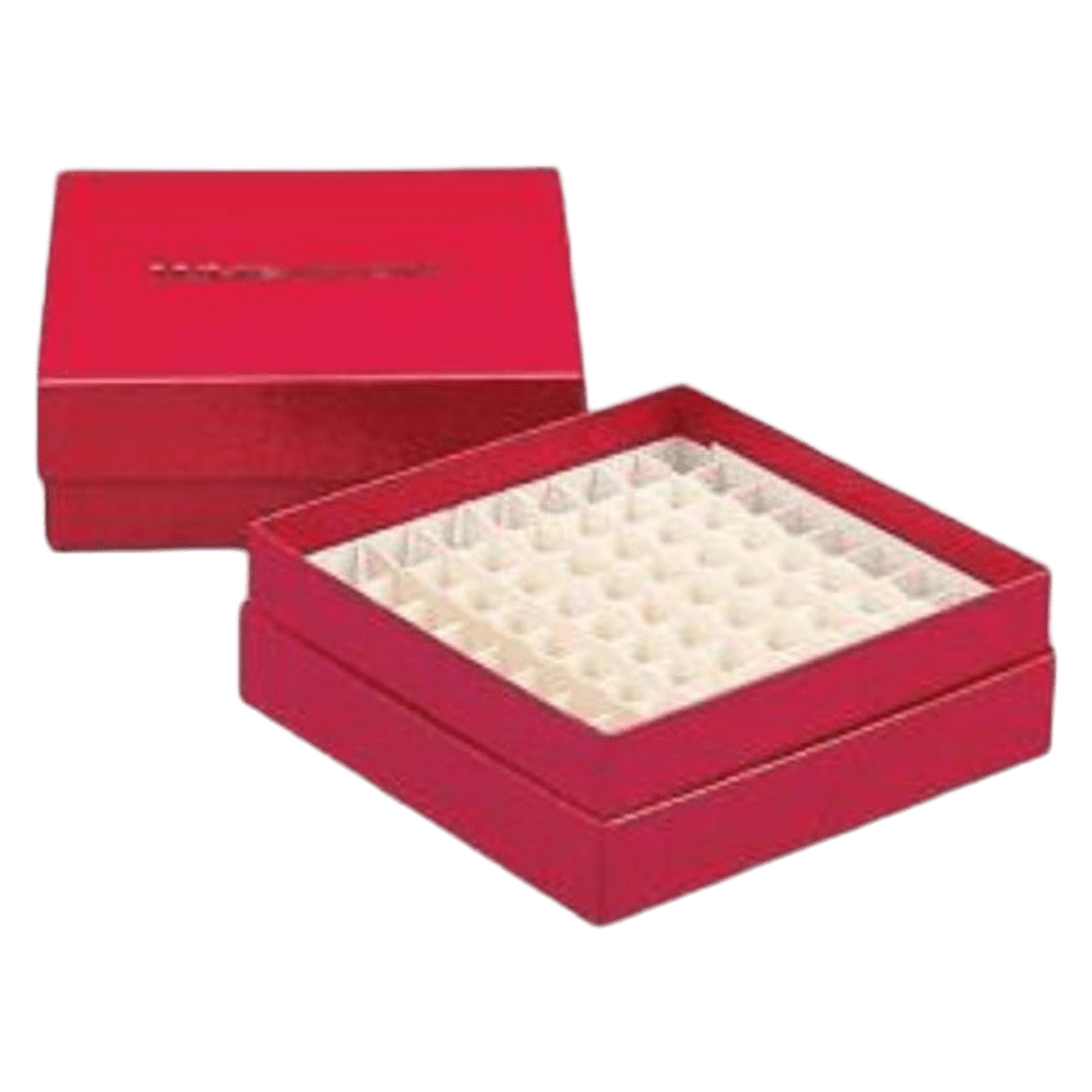 Cryule Cryogenic Vial Freeze Box, 2 mL, 81-Place, Red, Polyethylene, 133x133x32mm, 15/Case