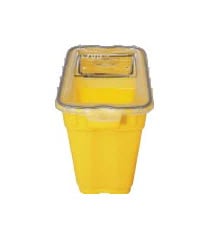 BD Sharps Container Chemo Seal Lid, 9 gal, Clear/Yellow, 11-3/4 x 17-3/4 x 18-1/2 in, Gasket Slide Lid, Plastic, Non-Sterile, Each