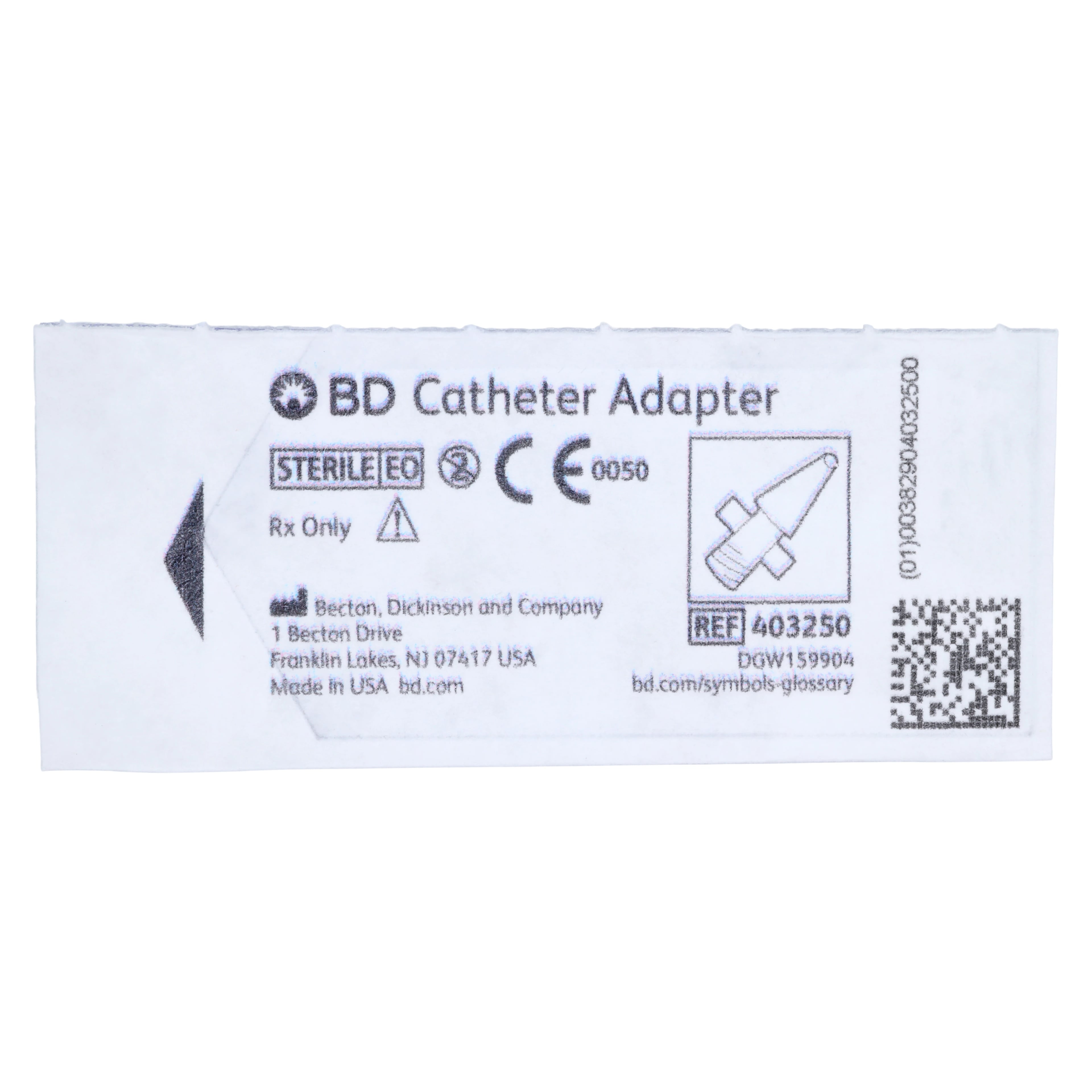 Becton-Dickinson IV Catheter Adapter, Sterile, Latex-Free, White, Disposable, 100/Box