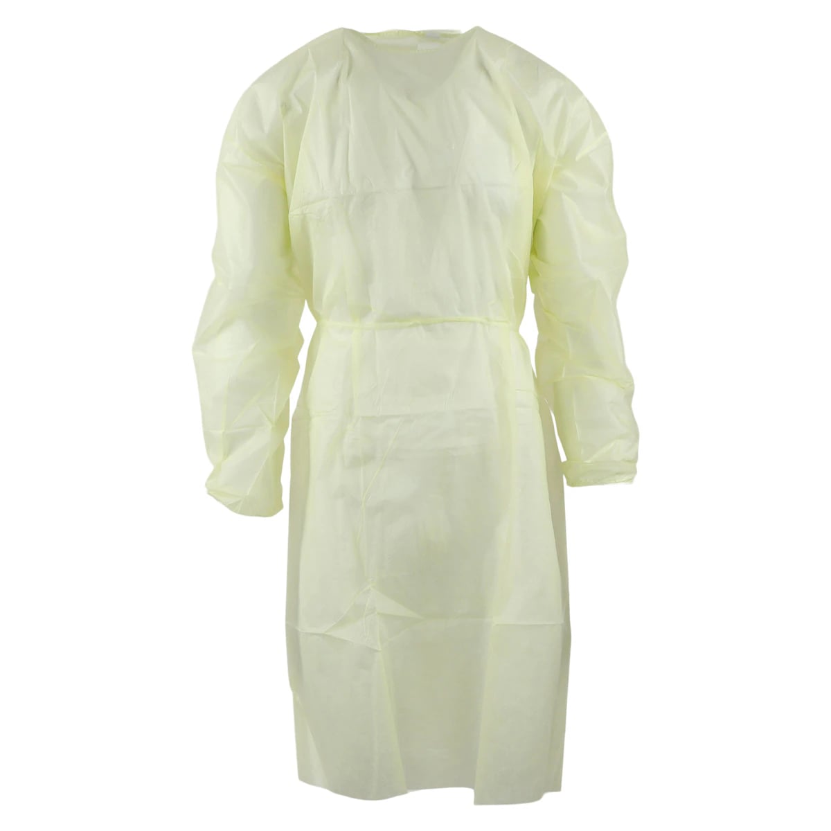 Cardinal Isolation Gown, 3-Layer SMS, Yellow, Universal Adult Size, 10/Package
