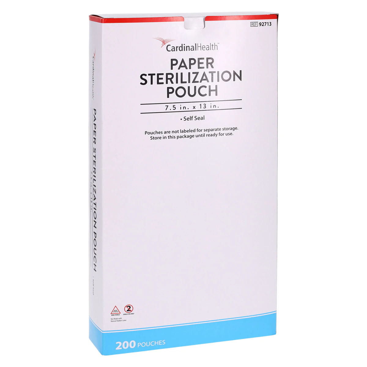 Cardinal Health Self-Seal Sterilization Pouches, 7.5" x 13", Blue/White, 200/Box, 92713