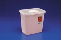 Cardinal Health Sharps Container, 2 Gallon, Opaque Red, Rotor Lid, 7.25 x 10.5 x 10 Inches, Nestable, Non-Sterile, Each