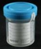 Andwin Scientific Specimen Container, 3 oz, Sterile, with Temperature Strip, Blue Screw Cap, Clear, 400/Case