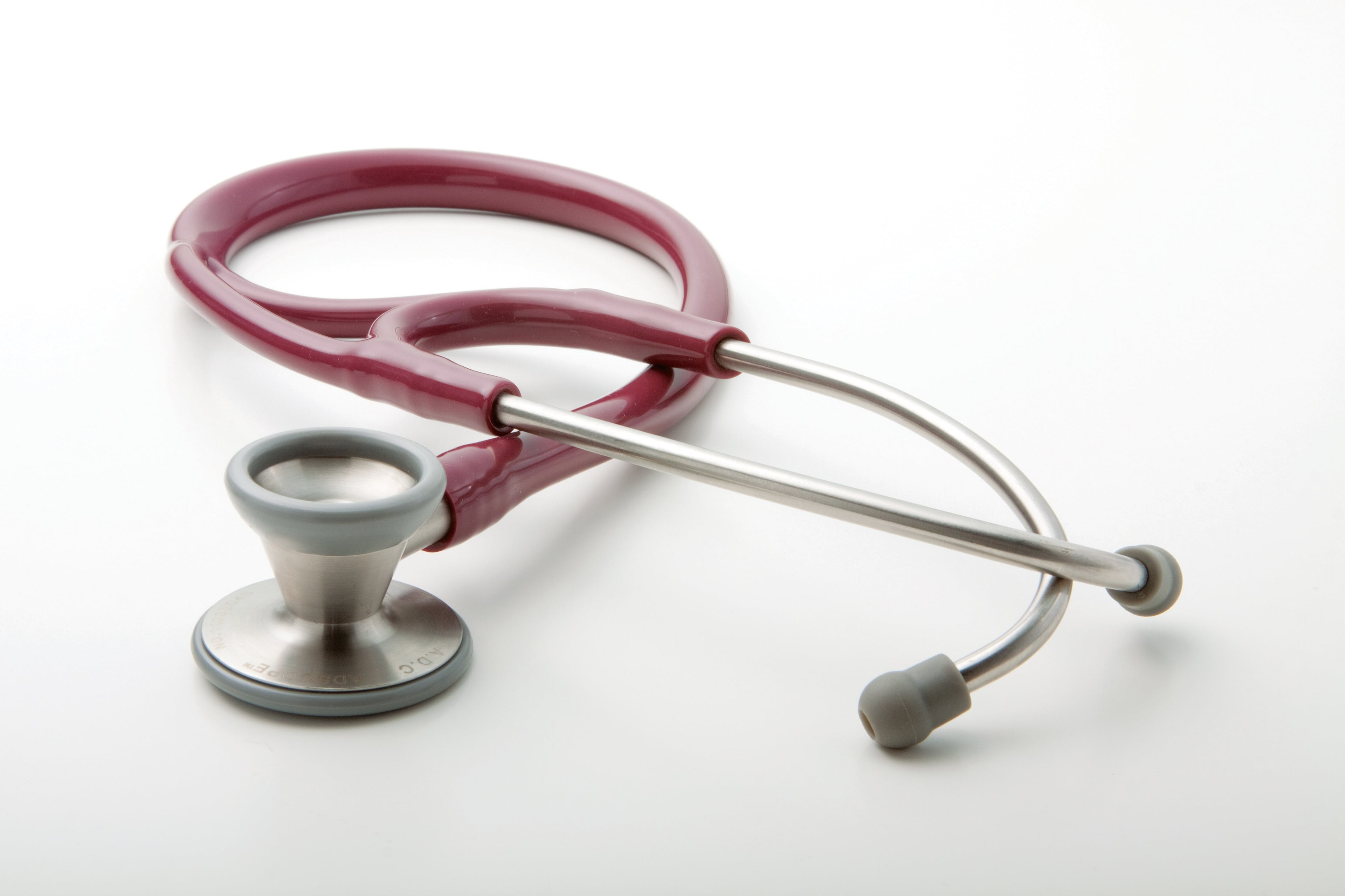 ADC Adscope 602 Cardiology Stethoscope, Adult, Burgundy, Double Lumen Tubing, 602BUR
