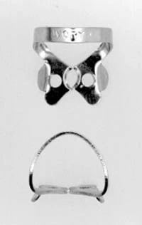 Ivory Rubber Dam Clamp #0, Winged, Stainless Steel, Regular Bicuspid, 1/Pk, 50057304