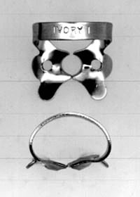 Ivory Rubber Dam Clamp #1, Winged, Stainless Steel, Bicuspid, 1/Pk, 50057306
