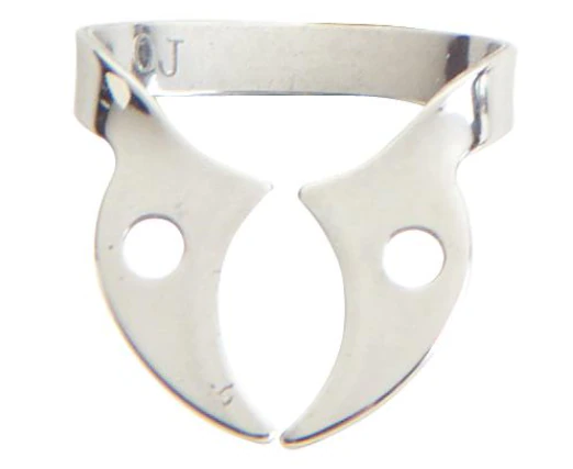 Ivory Stainless Steel Wingless Rubber Dam Clamp #W7, General Purpose Lower Molar, Flat Jaws, Single