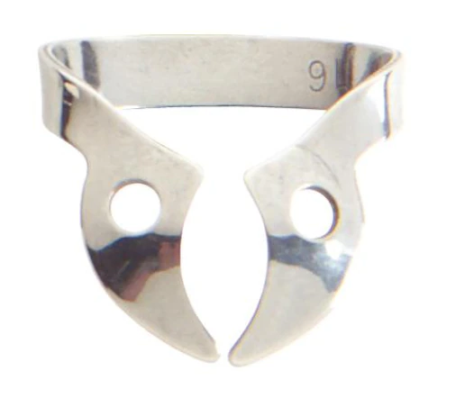 Kulzer Ivory Rubber Dam Clamp W56, Wingless, Stainless Steel, Large Molar, 50057568