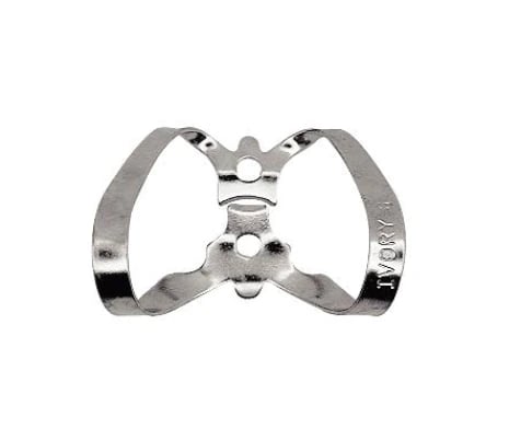 Kulzer Ivory Rubber Dam Clamp #6, Stainless Steel, Winged, Anterior/Labial, 50057382