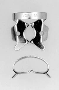 Ivory Rubber Dam Clamp #7A Winged Molar, Stainless Steel, Large Lower, Single, 50057330