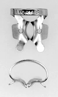 Ivory Rubber Dam Clamp #8, Winged, Stainless Steel, Regular Molar, 1/Pk, 50057334