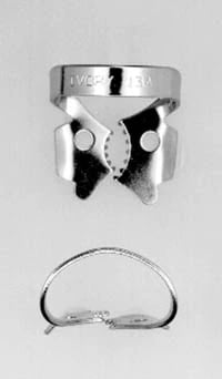 Ivory Rubber Dam Clamp #13A, Winged, Serrated Jaws, Stainless Steel, 1/Pk, 50057352