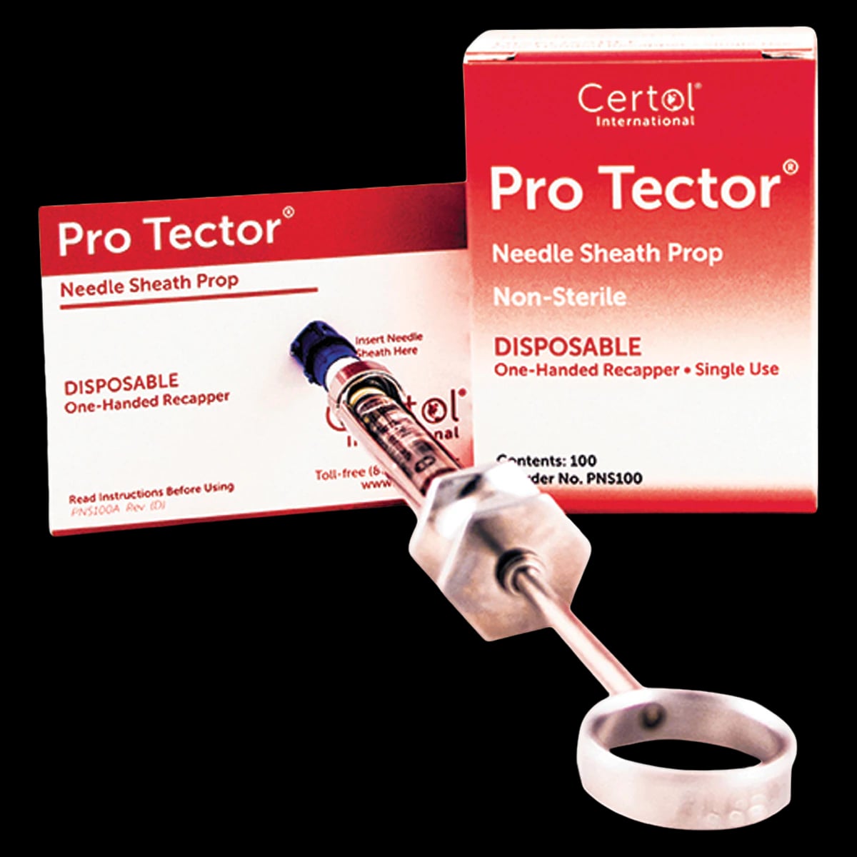 MicroCare ProTector Needle Sheath Prop, Disposable, One-Handed Recapping, 100/Box, PNS100