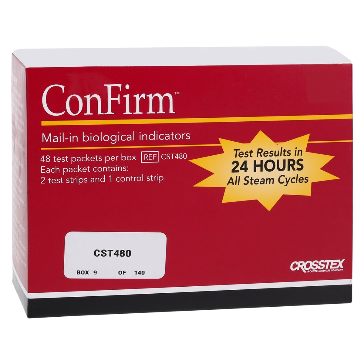 ConFirm Mail-In Sterilizer Monitoring Service, 3 Strip Test, 48/Box, CST480