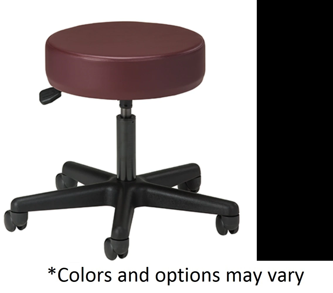 Clinton Industries Standard Series Pneumatic Exam Stool, Black, 5 Caster Base, 250 lb Capacity