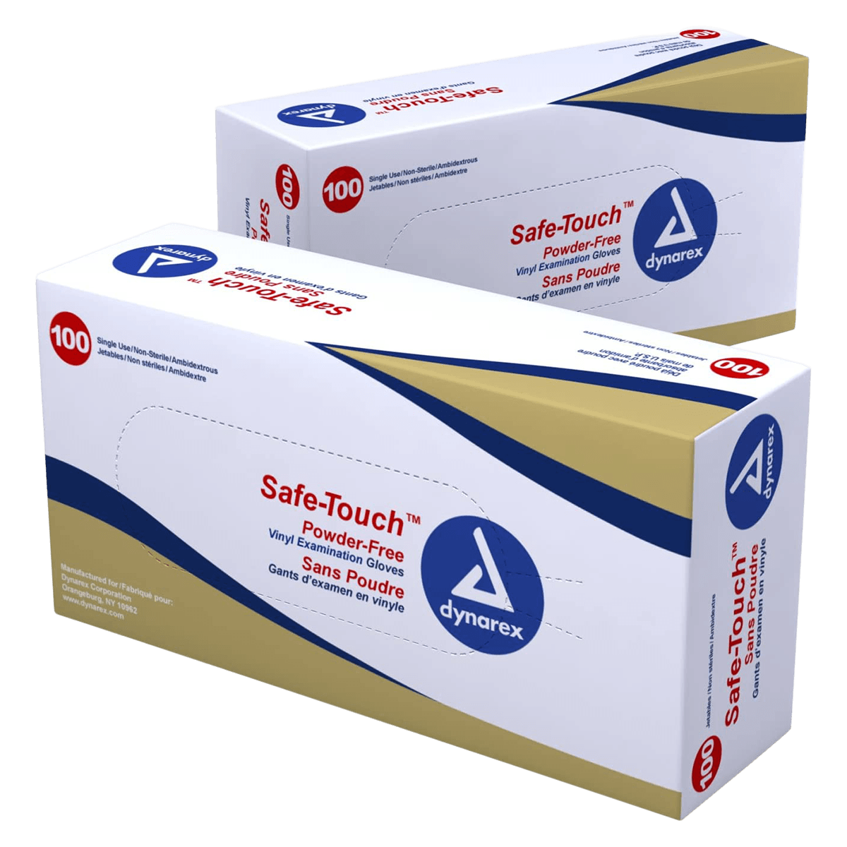 Safe-Touch® Vinyl Exam Gloves, Powder-Free, Non-Sterile, Large, Clear, 100/Box, #2613