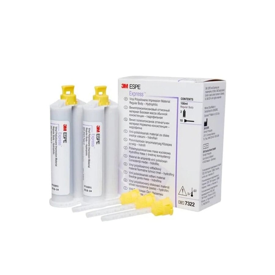 3M Express VPS Impression Material Regular Body Regular Set Refill, 50 mL Cartridges, 10-Pack