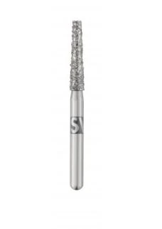 SS White Piranha Diamond Bur 847-018SC-SS, Flat End Taper, Super Coarse Grit, FG Shorter Short Shank, Single-Use, 25/Pk