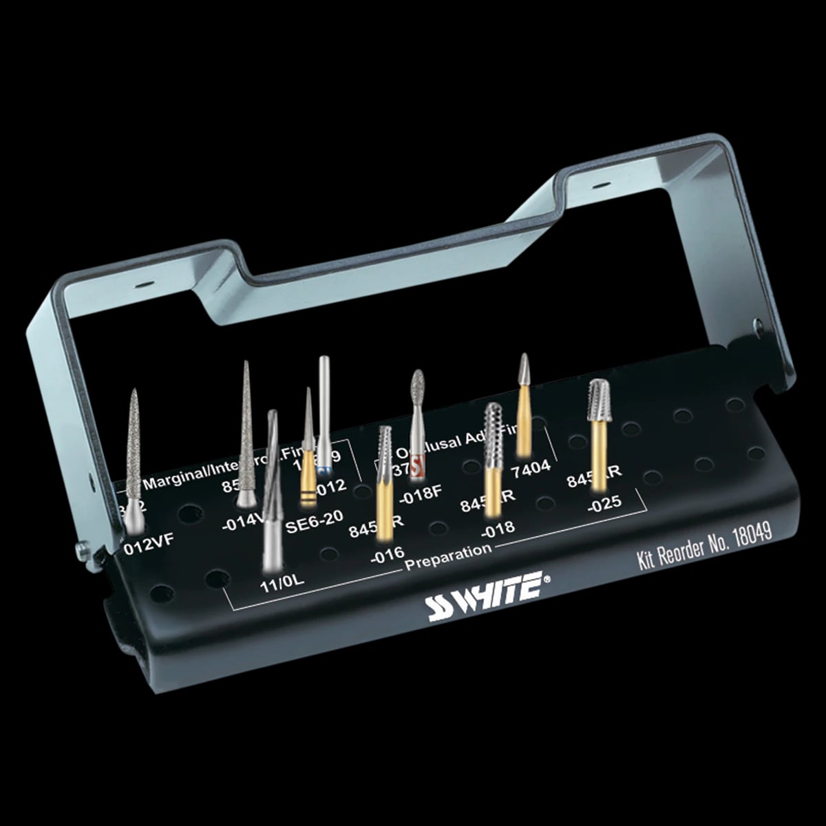 SS White Inlay/Onlay Technique Kit, Diamond and Carbide Burs, 10-Piece Set, 18049