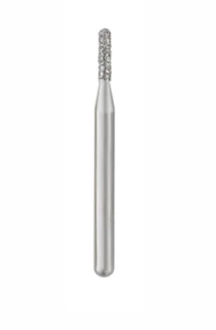 SS White Piranha Diamond Bur 838-010SC, Super Coarse, Round End Cylinder, Friction Grip, Single-Use, 25/Bx