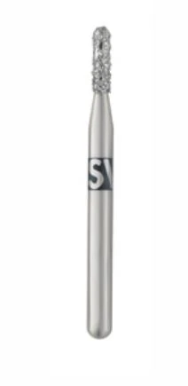 SS White Piranha Diamond Bur 838-012SC, Super Coarse, Round End Cylinder, Friction Grip, Single-Use, 25/Pk