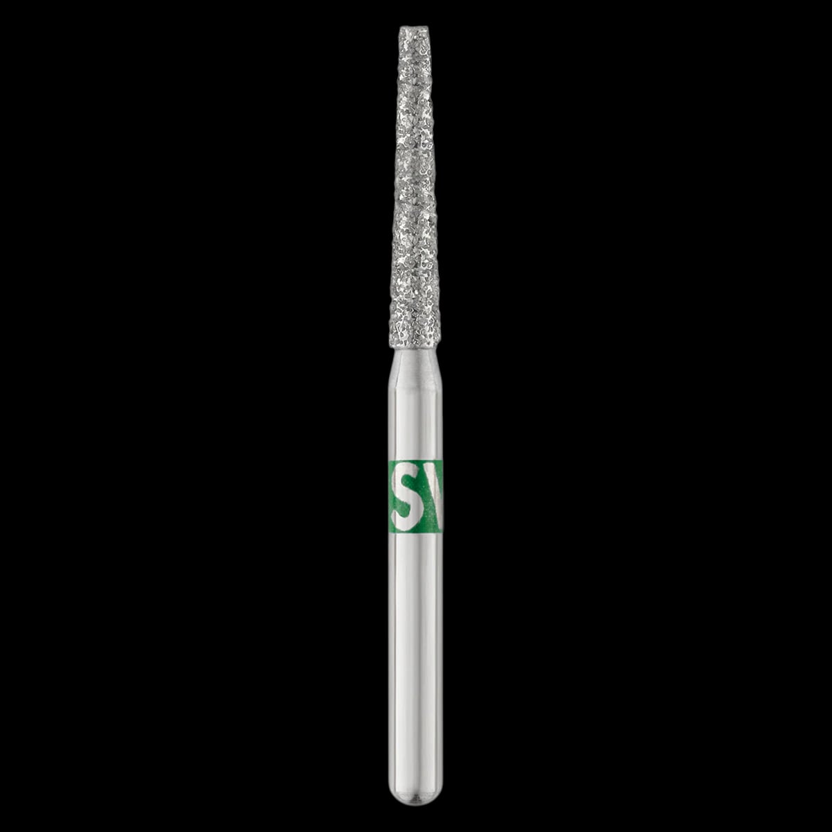 SS White Piranha Diamond Bur 847L-016C, Coarse Grit, Long Flat End Taper, Friction Grip, Single-Use, 25/Bx