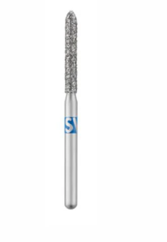 SS White Piranha Diamond Bur 879-016C, Coarse Grit, Modified Beveled Cylinder, Friction Grip, Single-Use, 25/Pk
