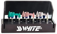 Jazz P3S Diamond Polishers, RA, 12-Piece Kit with Autoclavable Bur Block, 12/Pk, 89016