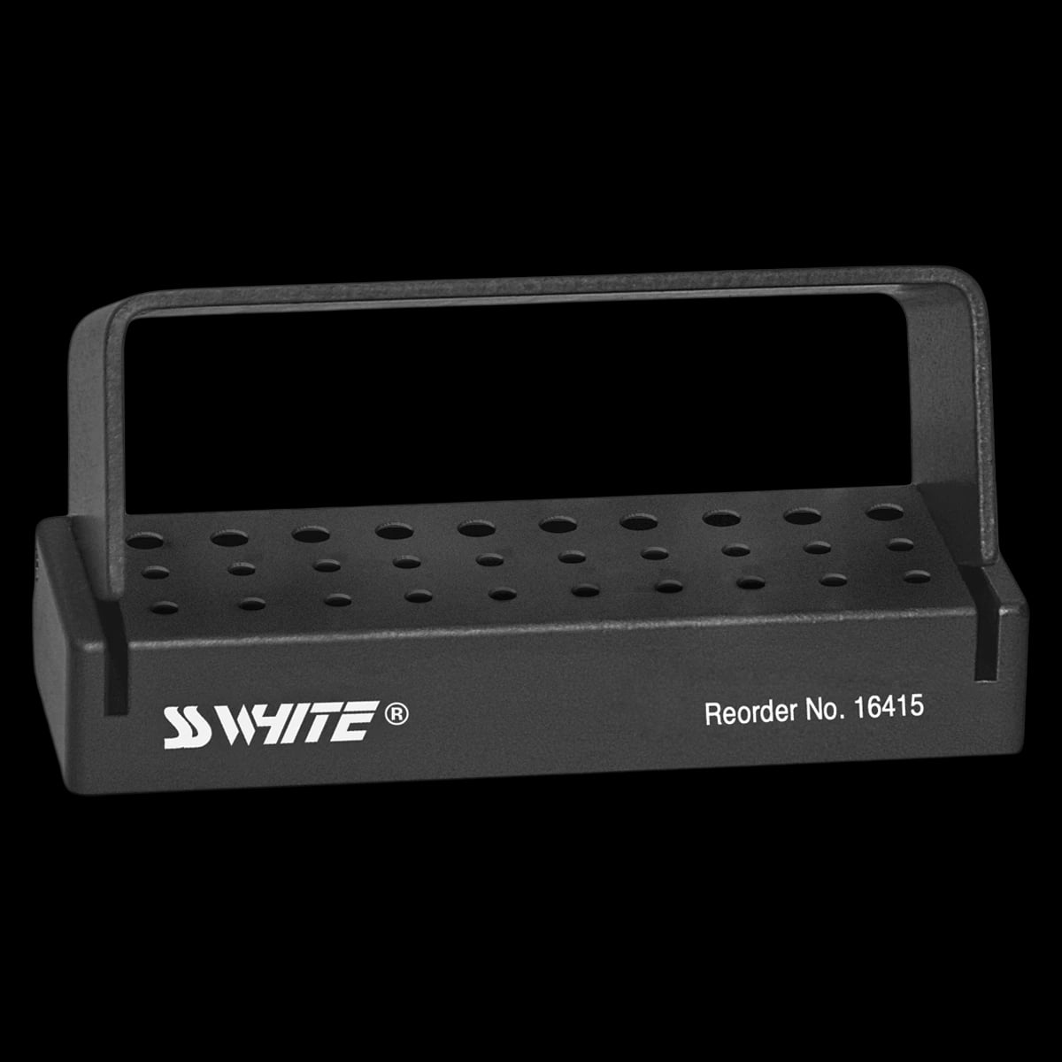 SS White Universal Bur Block, 30-Hole, 20 FG/10 RA, Black, Autoclavable Aluminum, 1/Pk, 16415