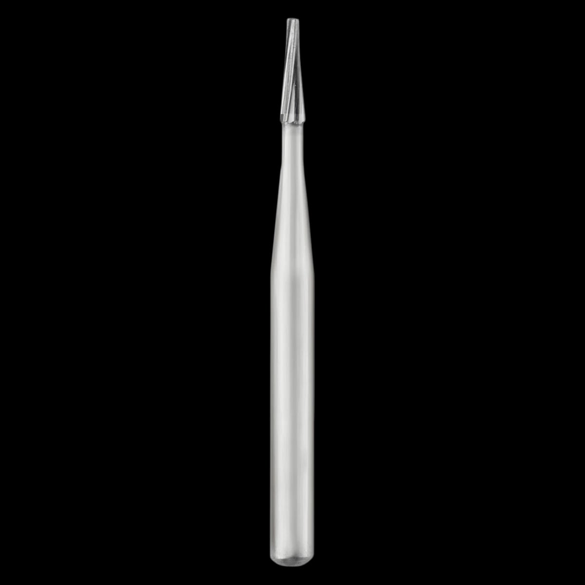 SS White FG #169 Taper Flat End Fissure Carbide Bur, Friction Grip, 0.9 mm Diameter, 3.5 mm Length, 100/Pk, 13169