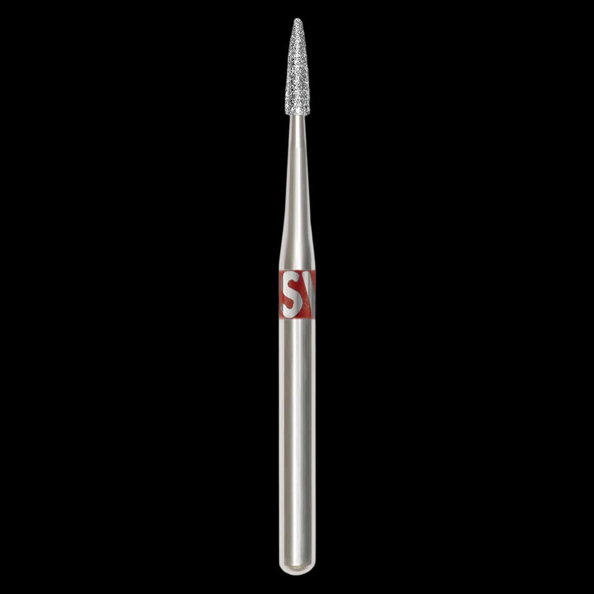 SS White Piranha Single-Use Diamond Bur, Fine Grit, FG Friction Grip, Flame Shape, 25/Pk, 889-009F