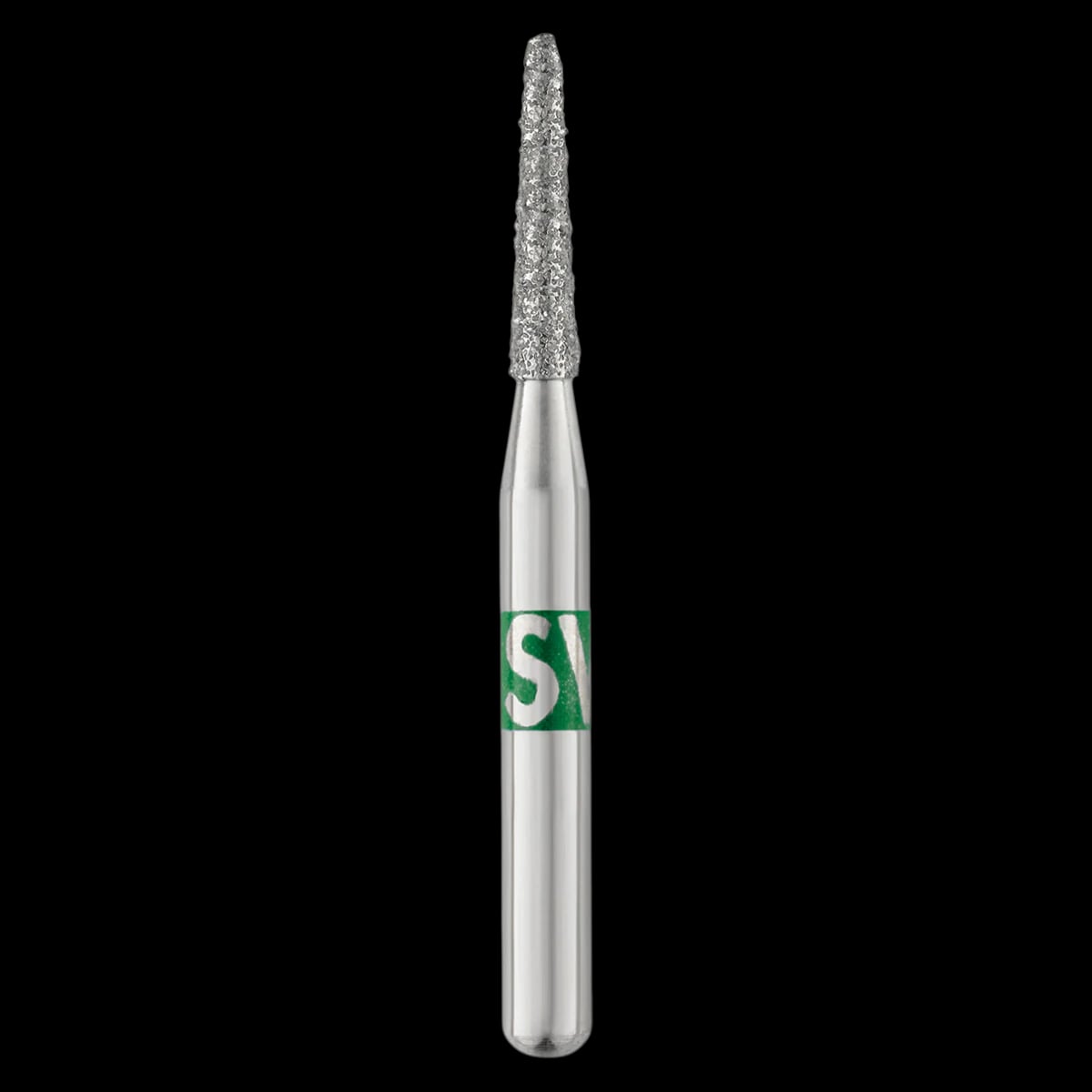 SS White Piranha Single-Use Diamond Bur, FG Shorter than Short Shank, Coarse Grit, Round End Taper, 25/Pk, 855-014C-SS