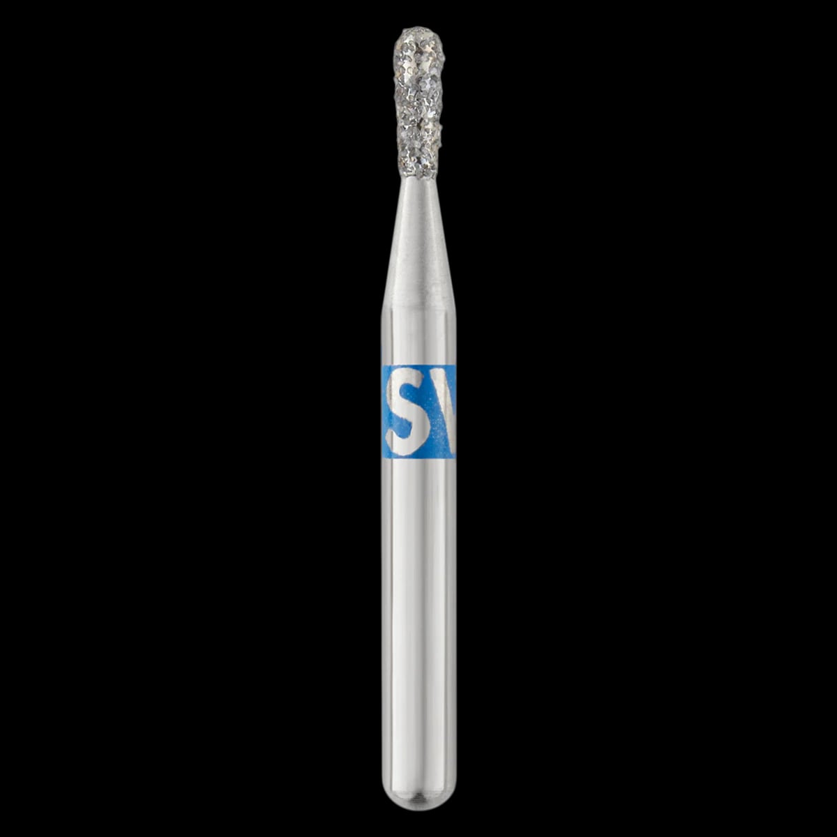 Piranha® Single Patient Use Diamond Bur, Pear Shape, Medium Grit, Friction Grip Short Shank, 1.2 mm Diameter, 25/Pkg, #830-012M-S