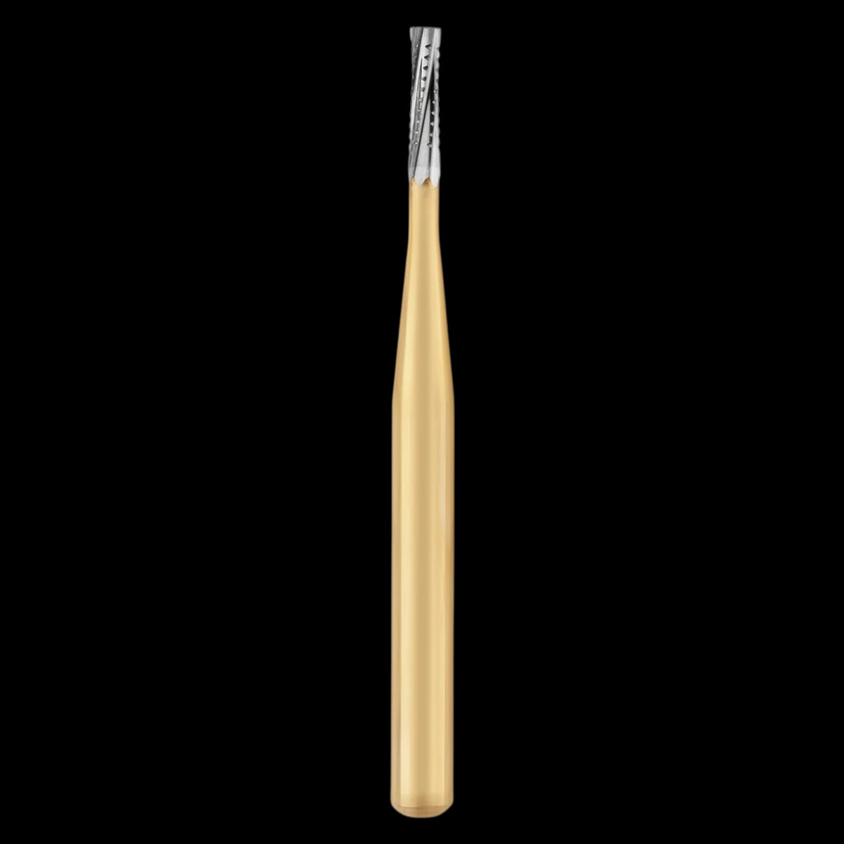 SS White Great White Gold Carbide Bur, Sterile, FG Straight Fissure Cross Cut, #556 (GW556), 25/Roll