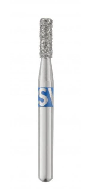Piranha® Single Patient Use Diamond Bur, Flat End Cylinder, Medium Grit, Friction Grip Short Shank, 1.4 mm Diameter, 25/Pkg, #835-014M-S