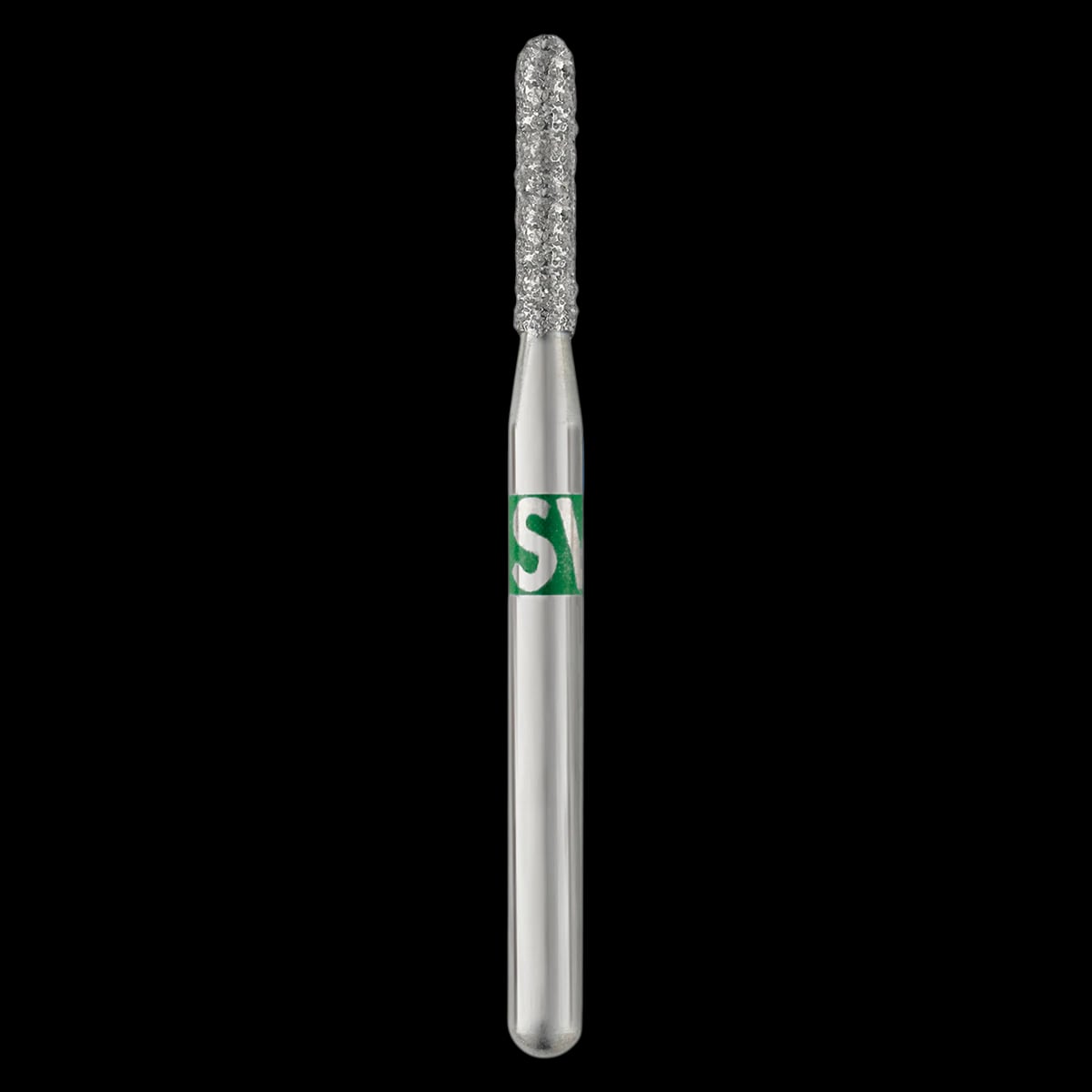Piranha Diamond Single-Use Burs, FG, Round End Cylinder, #880-014C, 1.4 mm, Coarse, Green, 25/Pk
