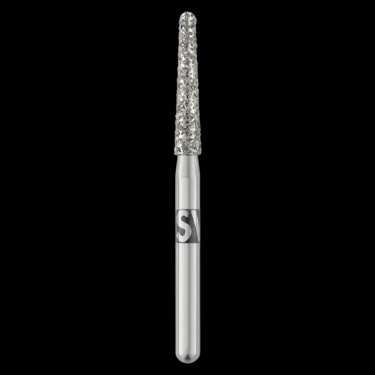 Piranha Diamond Single-Use Burs, FG, Round End Taper Long, #856L-018SC, 1.8 mm, Super Coarse, Black, 25/Pk