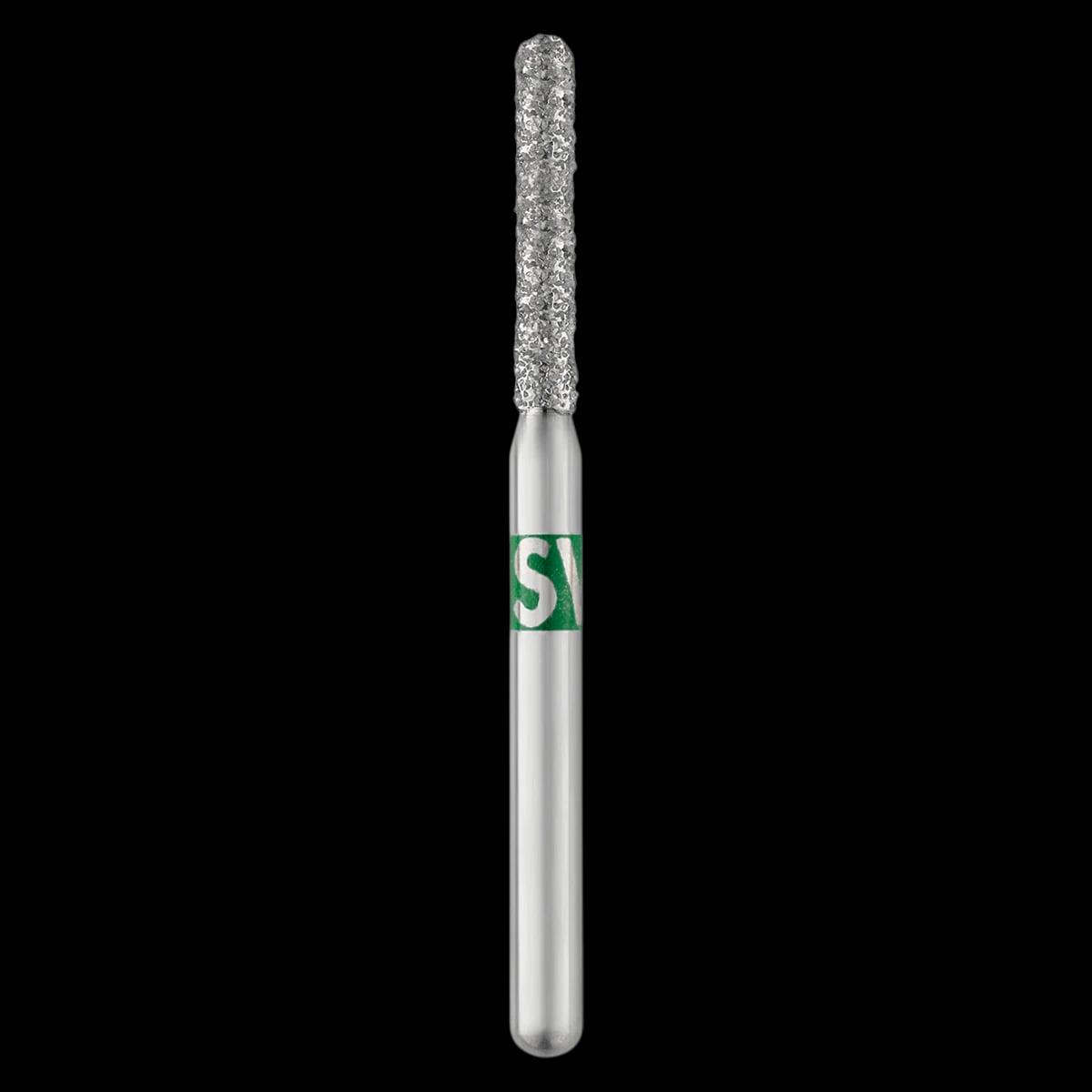 Piranha Diamond Single-Use Burs, FG, Round End Cylinder, # 881-014, 1.4 mm, Coarse, Green, 25/Pk, 881-014C