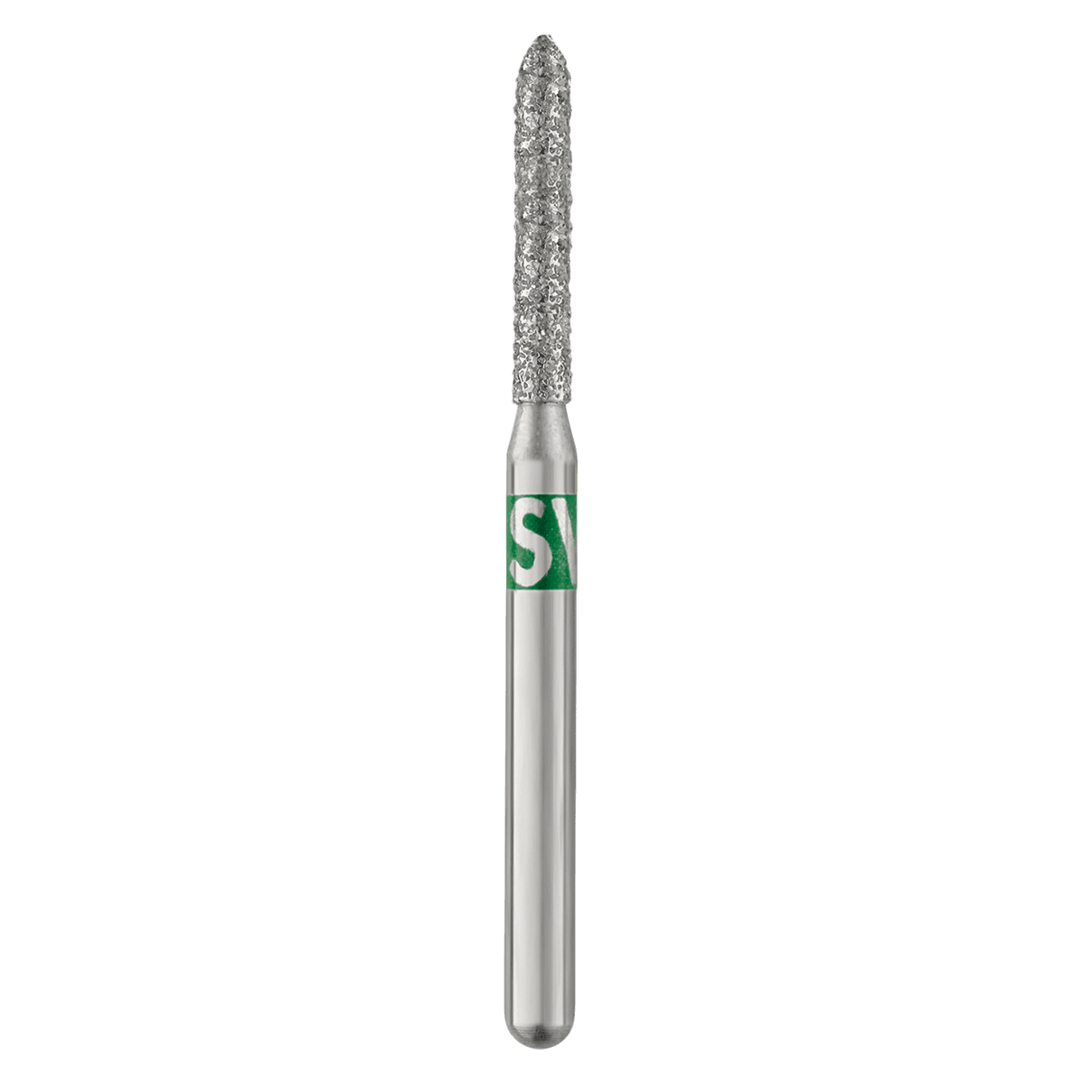 Piranha Diamond Single-Use Burs, FG, Modified Beveled Cylinder, #878-014C, 1.4 mm Diameter, Coarse, Green, 25/Pk