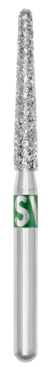 Piranha Diamond Single-Use Burs, FG, Round End Taper, #850-018C, 1.8 mm, Coarse, Green, 25/Pk