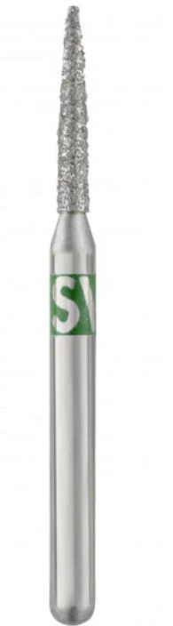 Piranha® Single Patient Use Diamond Bur, Flame Shape, Coarse Grit, Friction Grip, #888-012C, 1.2 mm Diameter, 25/Pkg