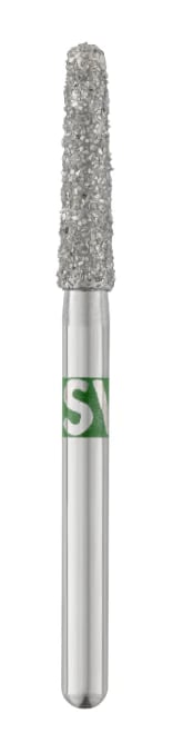 Piranha Single-Use Diamond Bur, FG, Round End Taper, #856-020C, 2.0 mm, Coarse, Green, 25/Pk