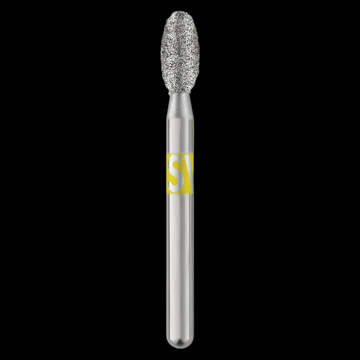 Piranha Diamond Single-Use Burs, FG, Football, # 379-023, 2.3 mm, Very Fine, Yellow, 25/Pk, 379-023VF