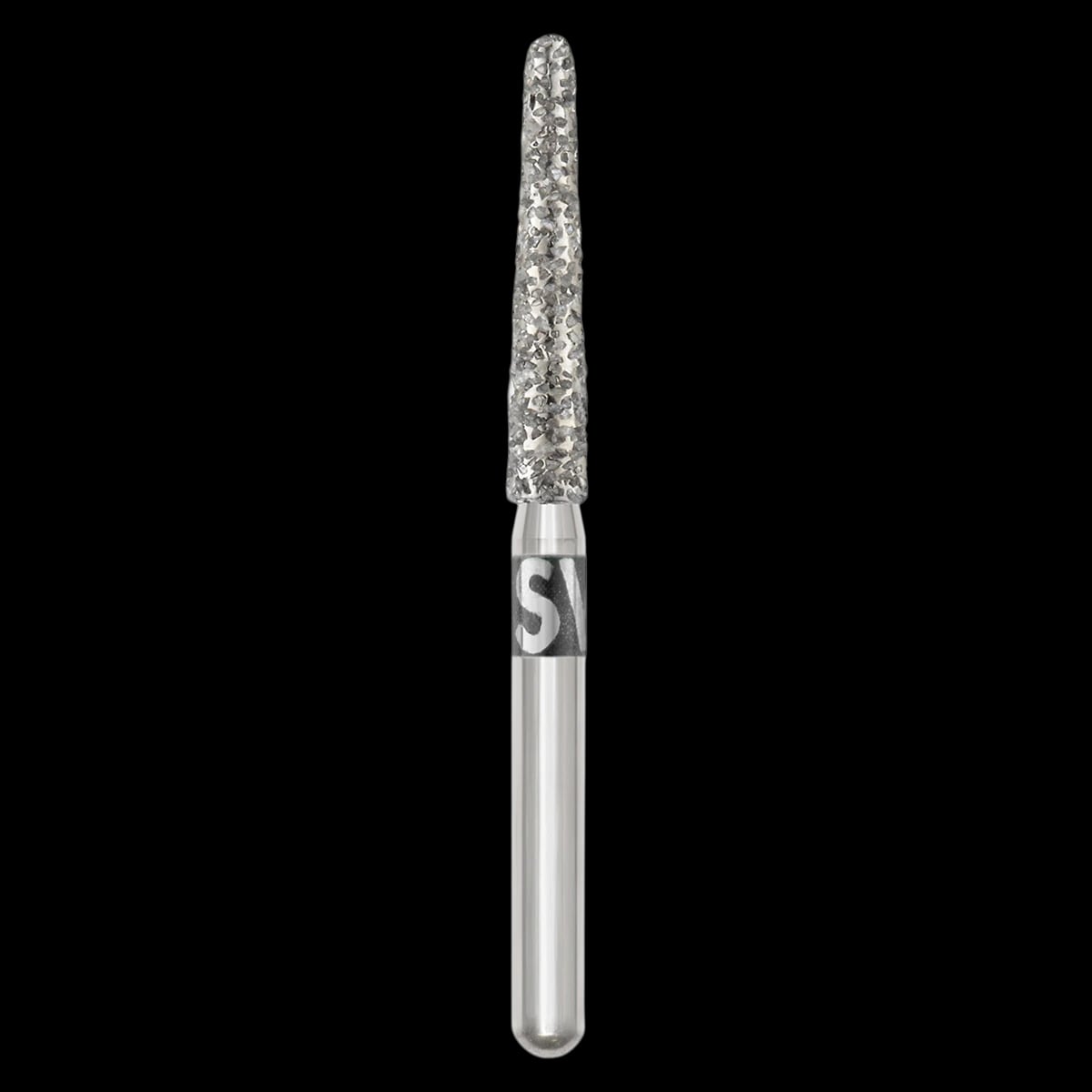 Piranha Diamond Single-Use Burs, FG, Round End Taper, #856-025SC, 2.5 mm, Super Coarse, Black, 25/Pk