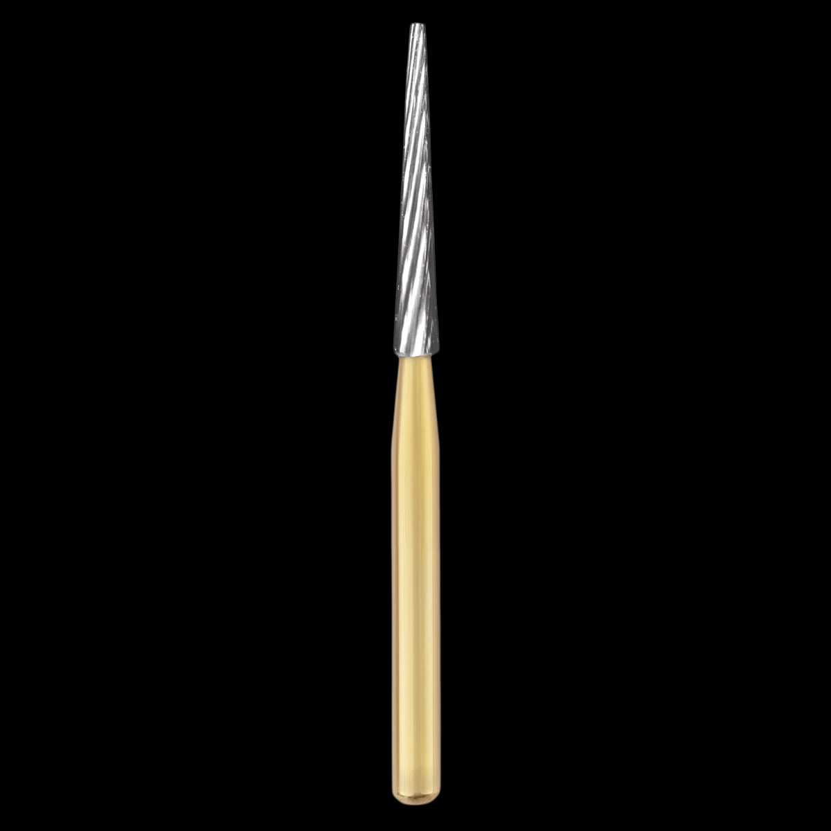 SS White 7204 Trimming and Finishing Carbide Bur, FG, Tapered Fissure, Flat End, 12 Blade, Sterile, 25/Roll