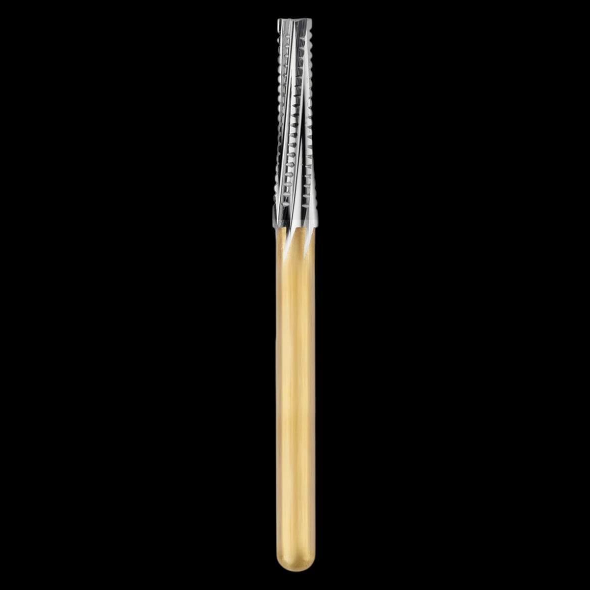 SS White Great White Ultra Sterile Carbide Bur, FG, Tapered Fissure, Flat End Crosscut, #847-018, 1.8 mm Head, 25/Roll